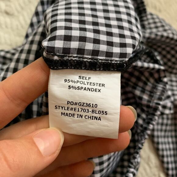 Gingham Bell-Sleeve Blouse - Picture 3 of 5